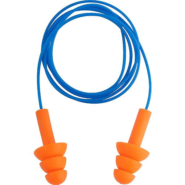 Protetor auditivo tipo plug de silicone com cordão em PVC VONDER