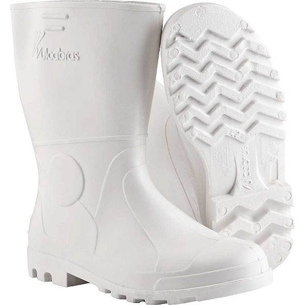 Bota de PVC branca cano curto com forro 38 VULCABRAS