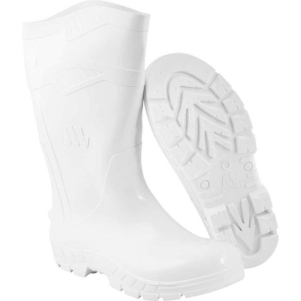 Bota de PVC branca com forro cano longo 43 MARLUVAS