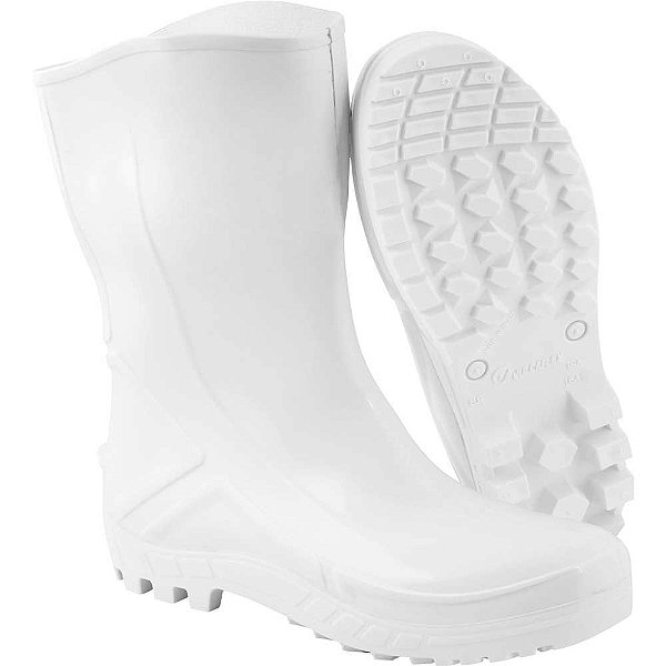 Bota de PVC branca com forro cano médio 36 Vulcaflex MARLUVAS