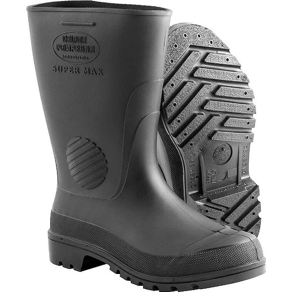 Bota de PVC preta cano médio sem forro 38/39 SUPERMAX CCP 501 SF CALFOR