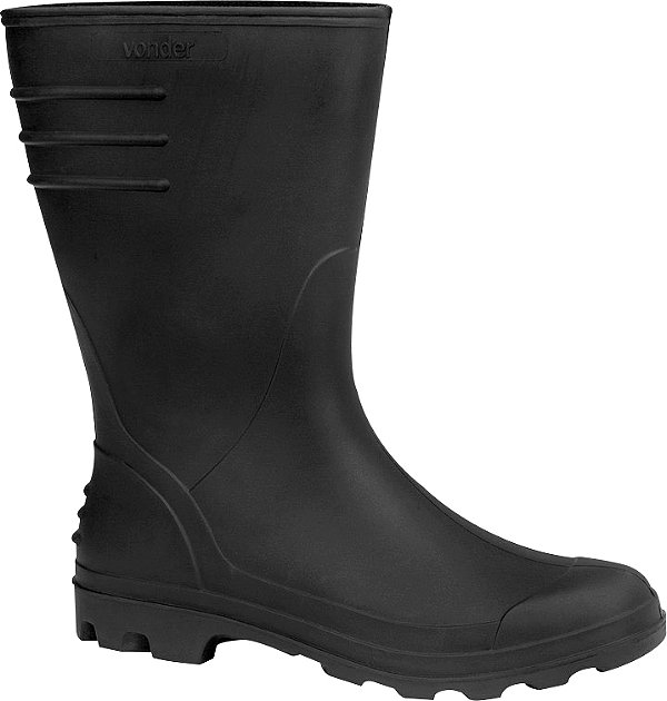 Bota de PVC preta cano médio sem forro 40 VONDER