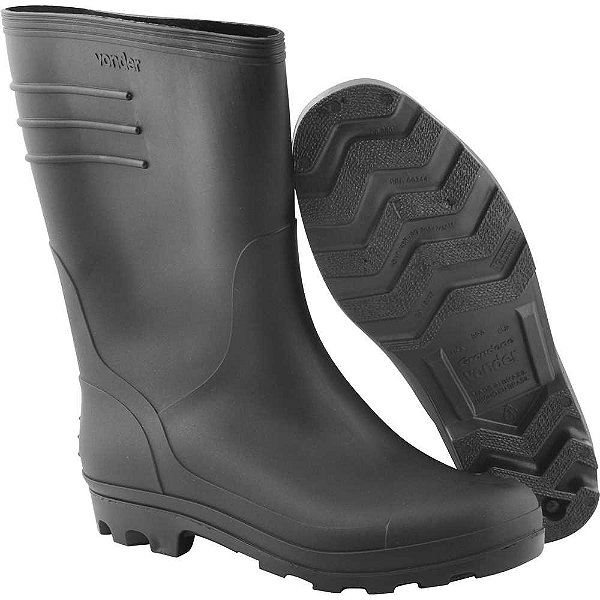 Bota de PVC preta cano médio sem forro 44/45 VONDER