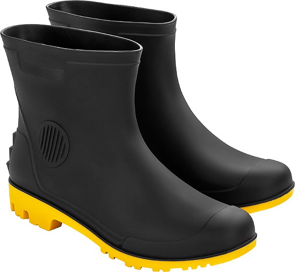 Bota de PVC preta e amarela cano 3/4 com forro 42 VONDER