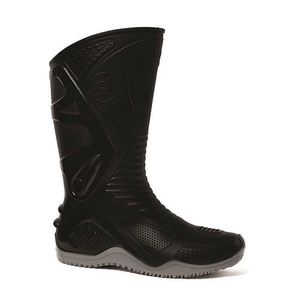 Bota de PVC preta e cinza 43 MOTOSAFE