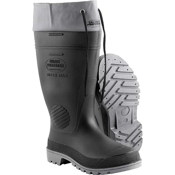 Bota de PVC preta/cinza polaina 38/39 SUPERMAX CLP 502 SF A CALFOR PAMPEANA