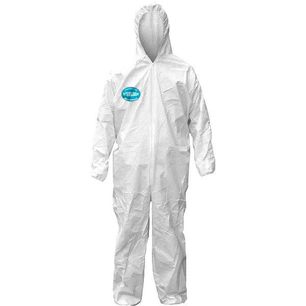 Macacão proteção com capuz STEELGEN tamanho M branco VIC85111 VICSA