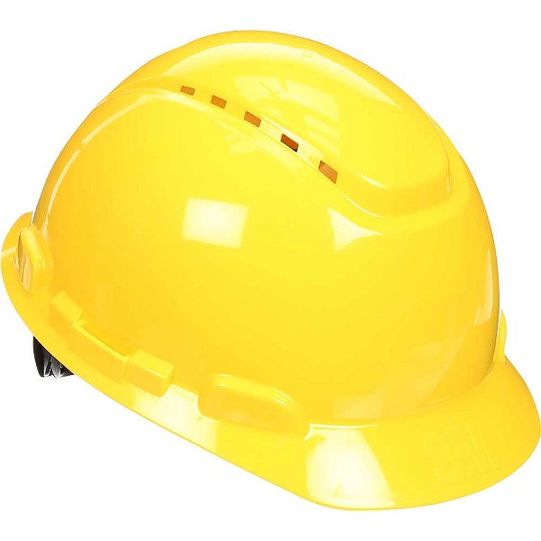 Capacete aba frontal ventilado amarelo com catraca H-702 HB004726855 3M