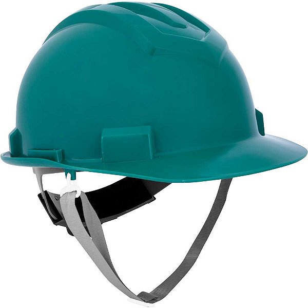 Capacete aba frontal verde com jugular e suspensão com catraca VONDER PLUS