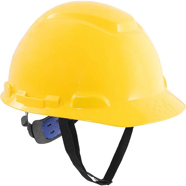 Capacete amarelo suspensão com ajuste fácil e jugular de tecido aba frontal H 700 3M