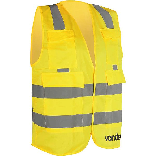 Colete refletivo tipo blusão com bolso amarelo CV 106 VONDER
