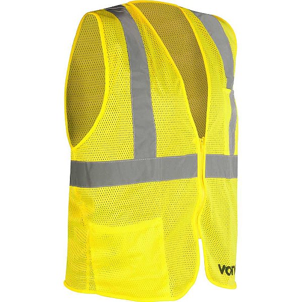 Colete refletivo tipo blusão com bolso e ziper amarelo CV 104 VONDER