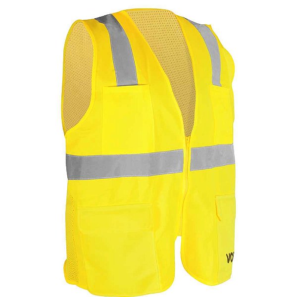 Colete refletivo tipo blusão com bolso e ziper amarelo CV 108 VONDER