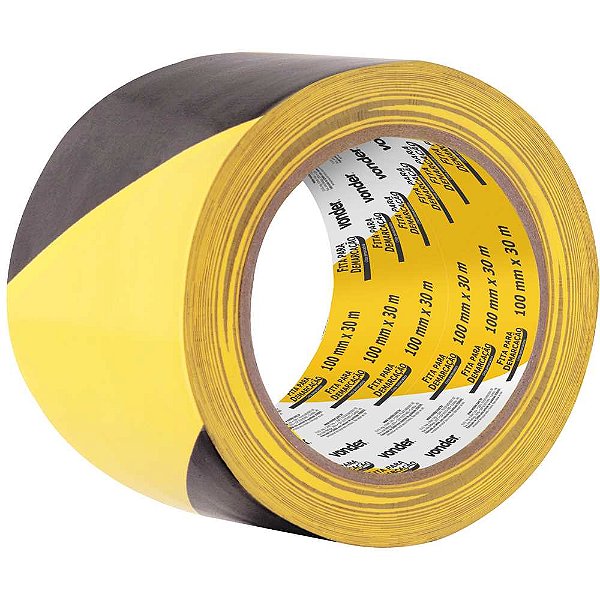 Fita adesiva para demarcação 100mm x 30m zebrada VONDER