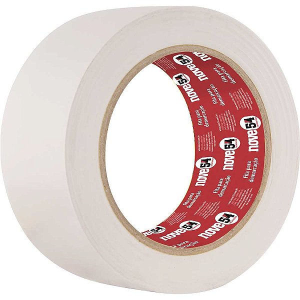 Fita adesiva para demarcação 48mm x 30m branca NOVE54