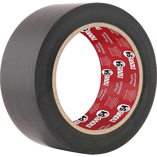 Fita adesiva para demarcação 48mm x 30m preta NOVE54