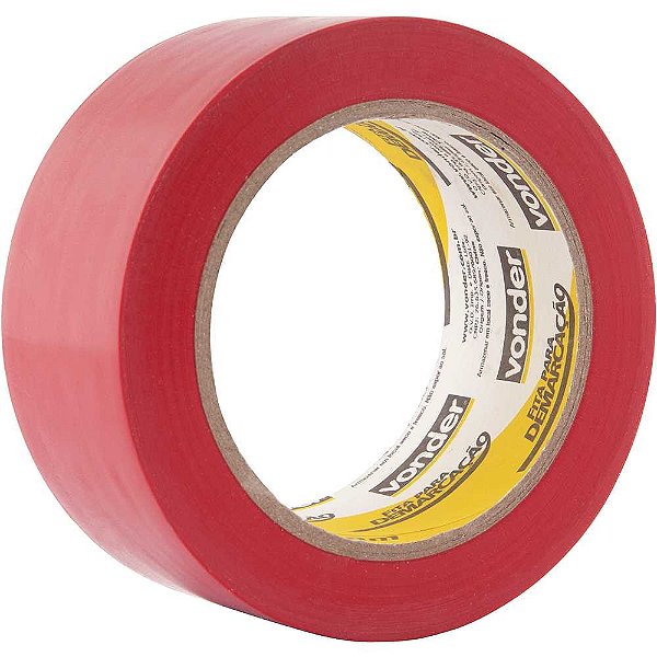 Fita adesiva para demarcação 48mm x 30m vermelha VONDER