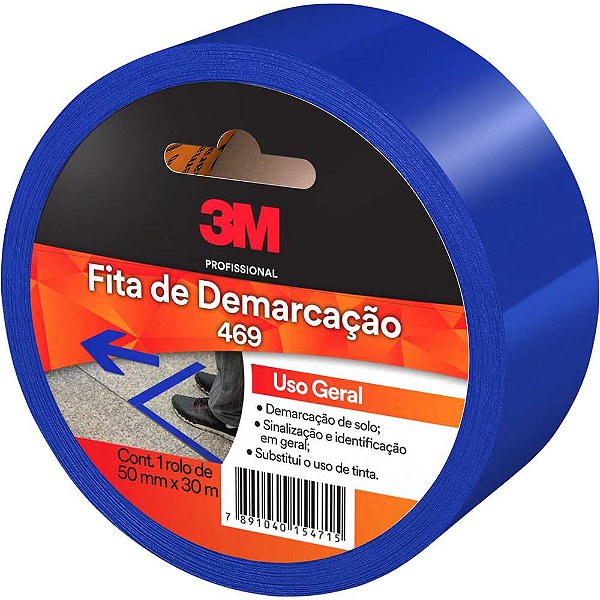 Fita de Demarcação solo azul 50mm x 30m 3M