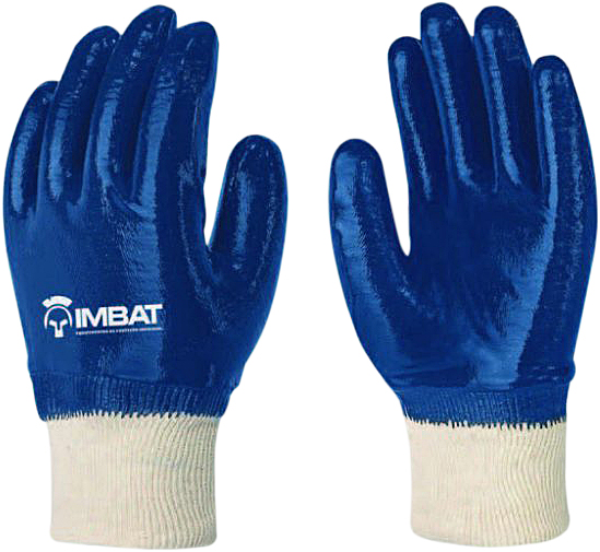 Luva de algodão com revestimento de borracha nitrílica azul tamanho 9-G LV-S-BNAZ IMBAT