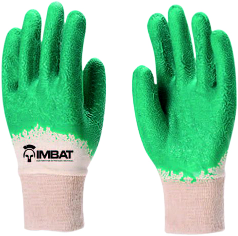 Luva de malha com revestimento de látex verde tamanho 10-XG LV-S-BLV IMBAT