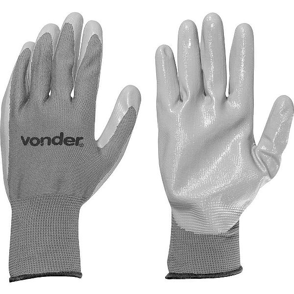 Luva de poliéster com látex nitrílico tamanho 10 PNV 0110 VONDER