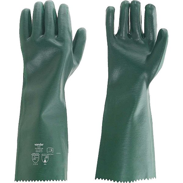 Luva de PVC lisa com forro 46cm PLV 0046 kit com 5 pares VONDER