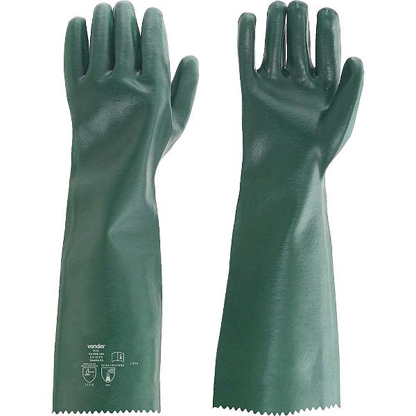 Luva de PVC lisa com forro 56cm PLV 0056 kit com 5 pares VONDER