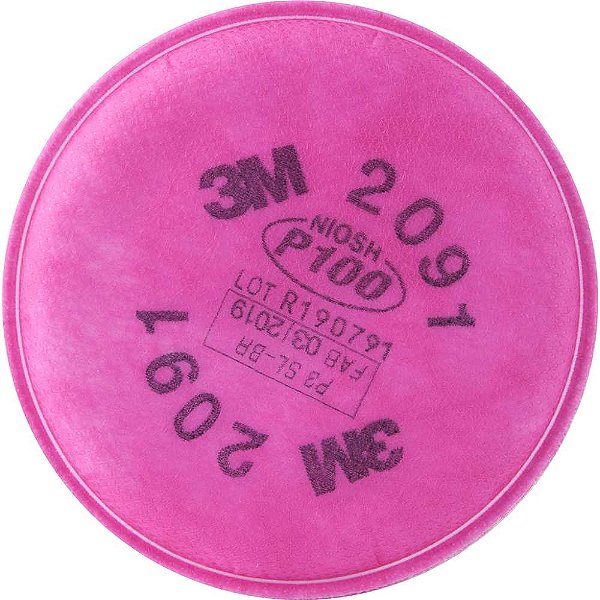 Filtro para respirador série 6000 P3 2091 para alta eficiência HB 004211460 3M