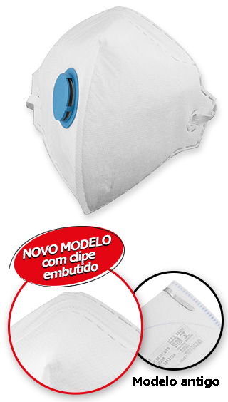 Respirador dobrável semifacial sem carvão ativado com válvula PFF2 RDV 2202 branco VONDER