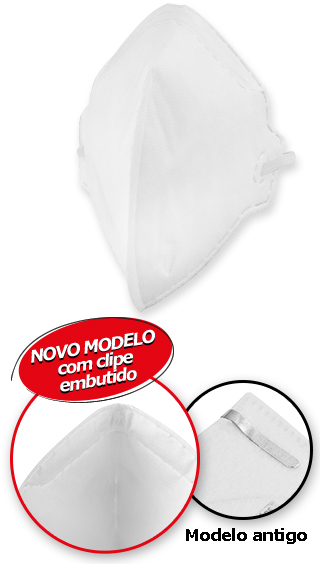Respirador dobrável semifacial sem carvão ativado sem válvula PFF1 RDV 2101 branco VONDER