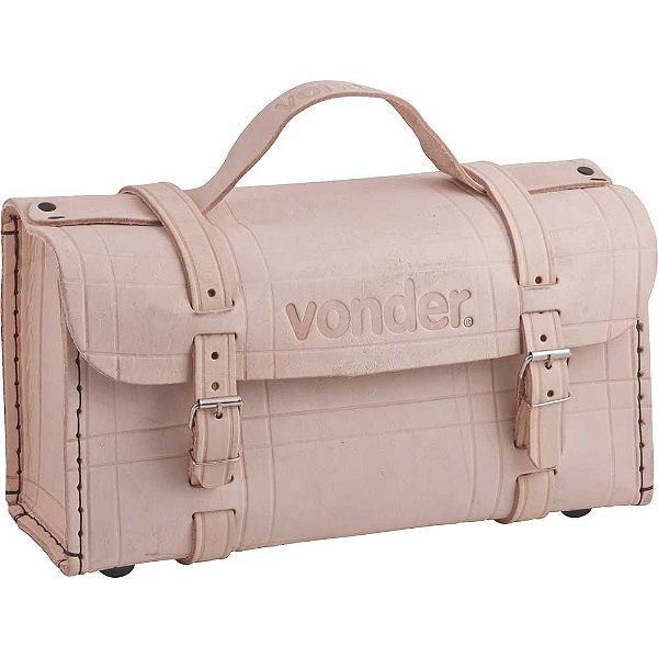Maleta de couro para ferramentas 400mm x 210mm x 140mm marrom VONDER