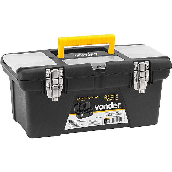 Caixa para ferramentas plástica 41,5cm x 21,0cm x 19,0cm CPV 160 VONDER