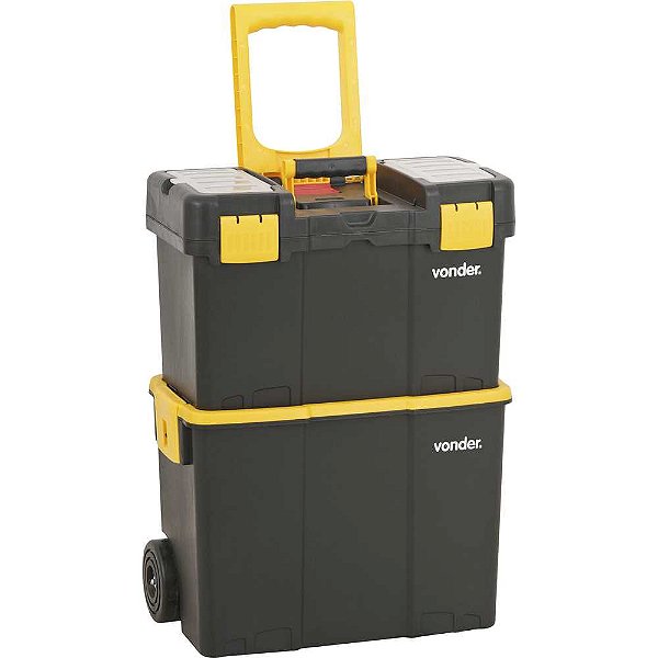 Caixa para ferramentas plástica com rodas 46,0cm x 26,0cm x 62,5cm CRV 0300 VONDER