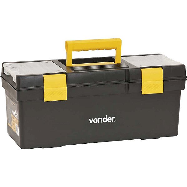 Caixa plástica para ferramentas preta e amarela com 1 bandeja CPV 0455 VONDER