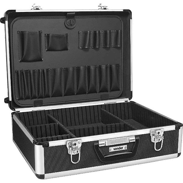 Maleta para ferramentas profissional 455mm x 330mm x 152mm preta MFV 931 VONDER