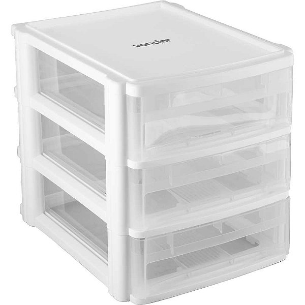 Organizador plástico com 3 gavetas OPV 0271 VONDER