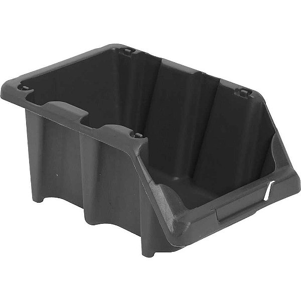 Gaveteiro plástico nº5 12,0cm x 15,0cm x 26,0 cm,modelo prático preto VONDER