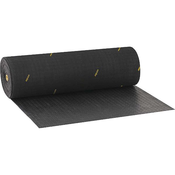 Piso de borracha antiderrapante tipo moeda 3,5mm preto VONDER - contém 1 rolo com 20m x 1m