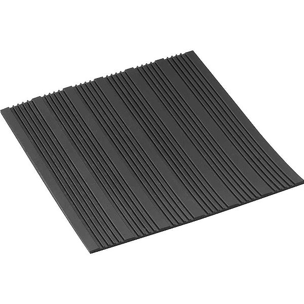 Piso de borracha antiderrapante tipo listrado 2,5mm preto VONDER - contém 1 rolo com 20m x 1m