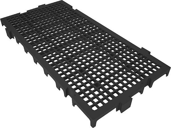Piso plástico modular 250mm x 500mm preto 42529 PRESTO