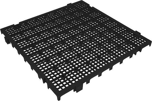 Piso plástico modular 500mm x 500mm preto 42526 PRESTO