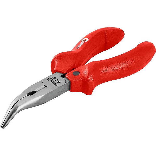 Alicate bico meia cana curvo 6" em aço carbono polido NOVE54