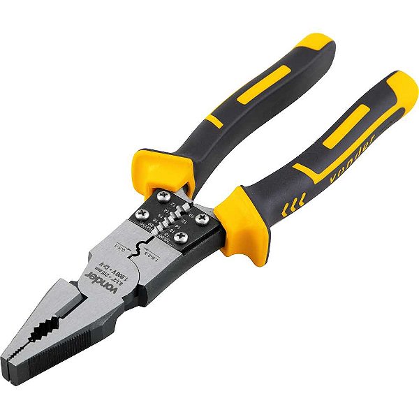 Alicate universal 8.1/2" cromo vanádio multifunção para eletricista com isolação até 1.000V VONDER