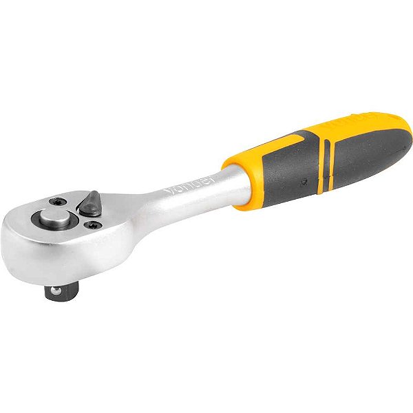 Catraca reversível para soquete encaixe 1/4" x 150mm cabo emborrachado VONDER