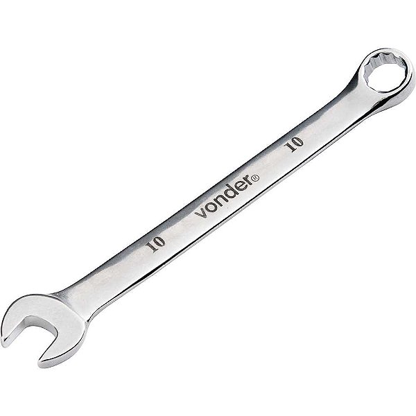 Chave combinada 10mm aço cromo vanádio reta cromada VONDER