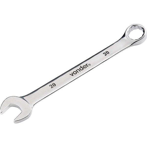 Chave combinada 20mm aço cromo vanádio reta cromada VONDER