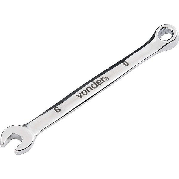Chave combinada 6mm aço cromo vanádio reta cromada VONDER