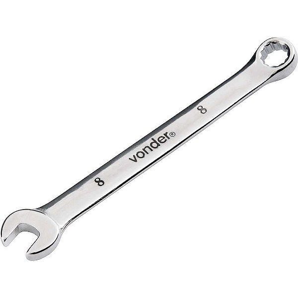 Chave combinada 8mm aço cromo vanádio reta cromada VONDER