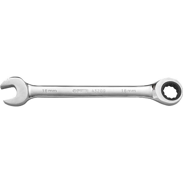 Chave combinada com catraca 16mm aço cromo vanádio cromado e polido ST43209ST SATA