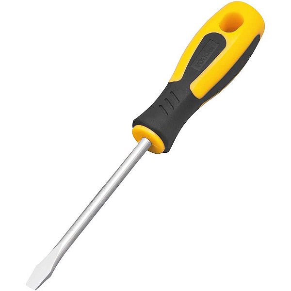 Chave de fenda 1/4" x 4" aço cromo vanádio cabo emborrachado VONDER PLUS